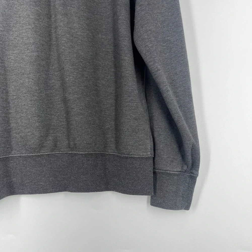 The North Face Mens Crewneck Sweatshirt Charcoal Gray Heather Logo Pullover SZ M